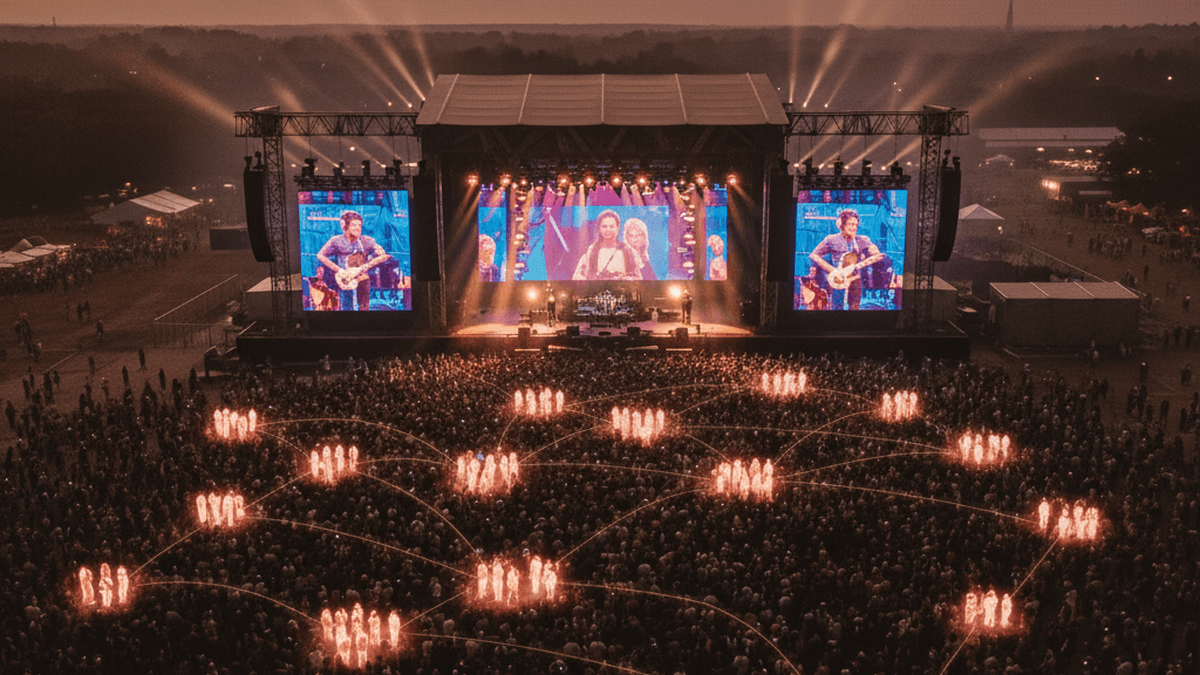 Guest intelligence platform dashboard showing real-time event analytics and guest sentiment for live events